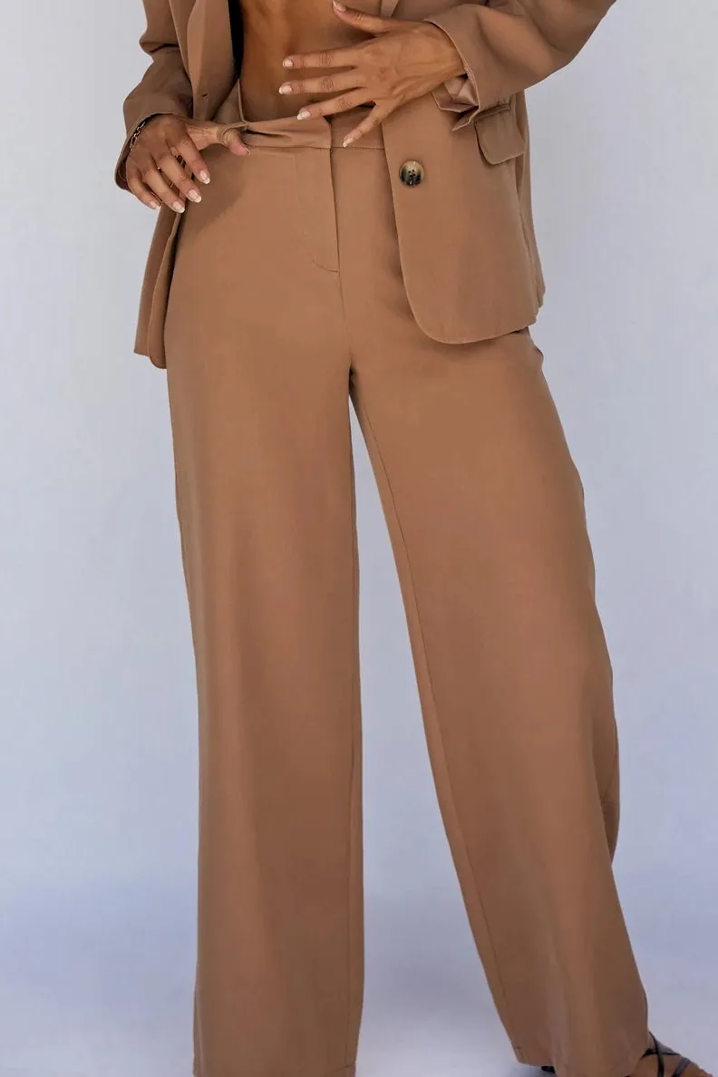 SUNDAYS THE LABEL Womens Axel Suit Pant Tan