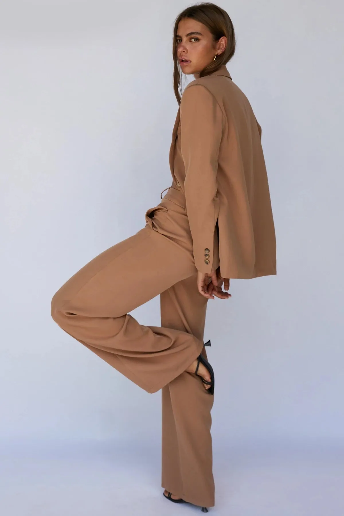 SUNDAYS THE LABEL Womens Axel Suit Pant Tan