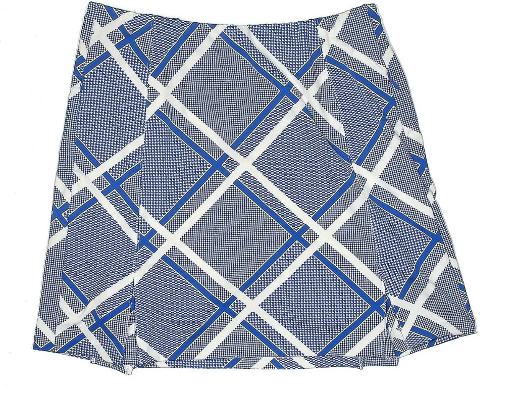 Tail Activewear Blue & White Grid Skort with Yellow. Size S. MSP$89