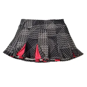Tail Black & White Crosshatch Tennis Skort w/ Coral Pleats Size L MSP$75