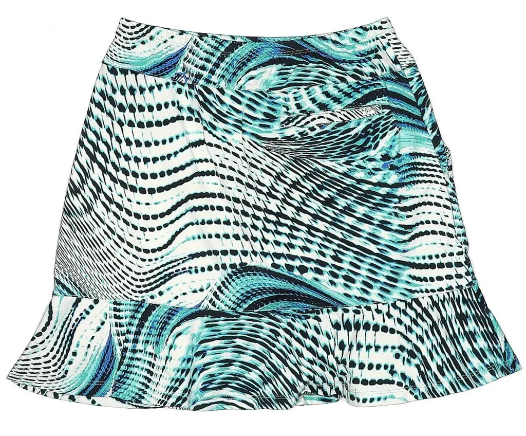 Tail White, Teal & Black Ocean Swirl Skort Size XS MSP$90