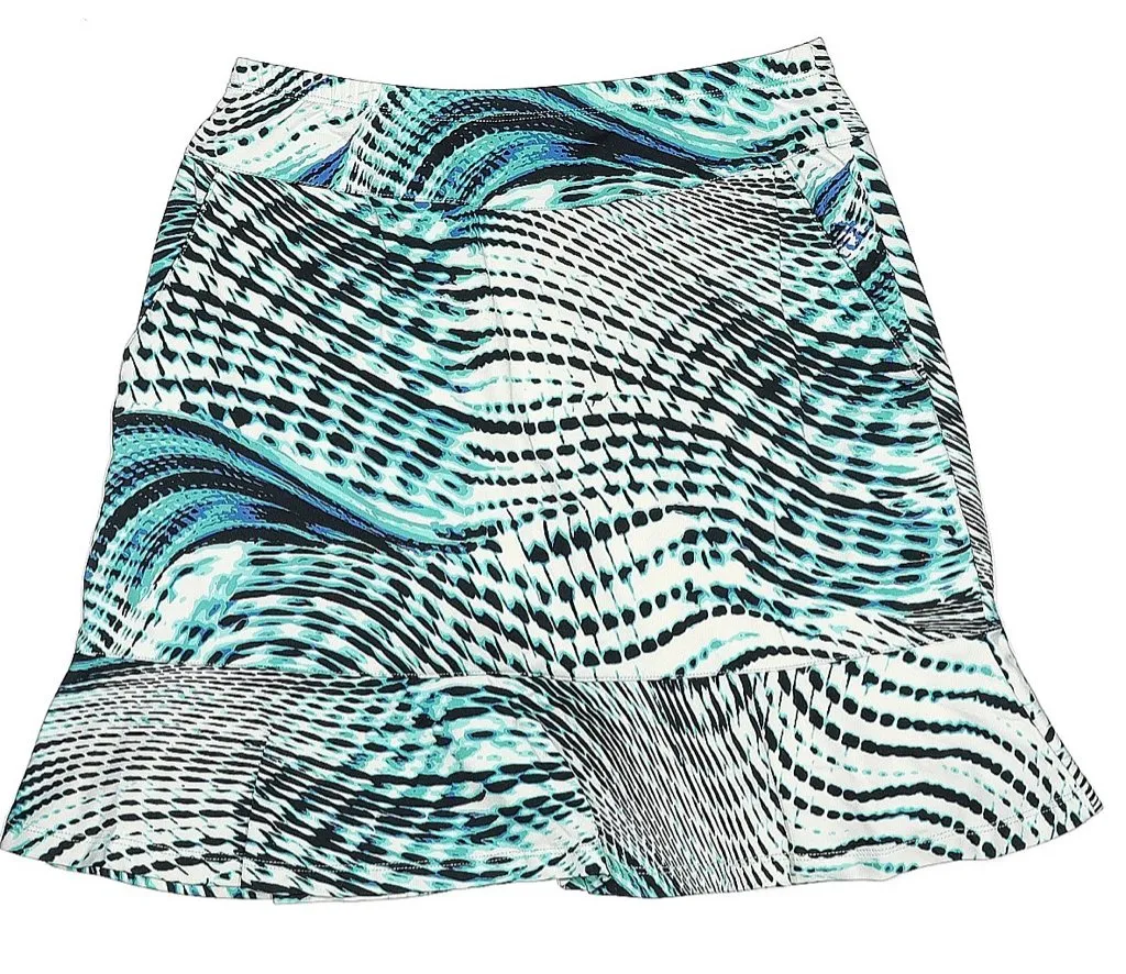 Tail White, Teal & Black Ocean Swirl Skort Size XS MSP$90