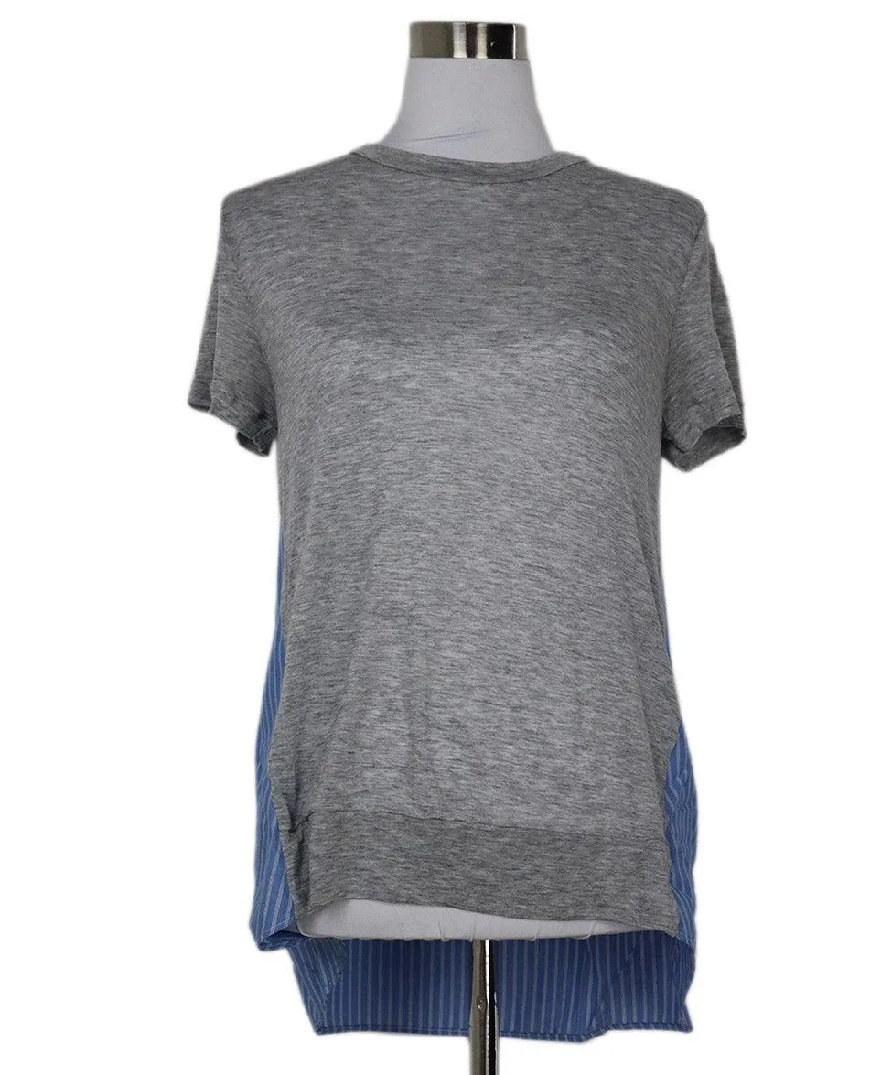 Thakoon Grey & Blue Cotton Top sz 6