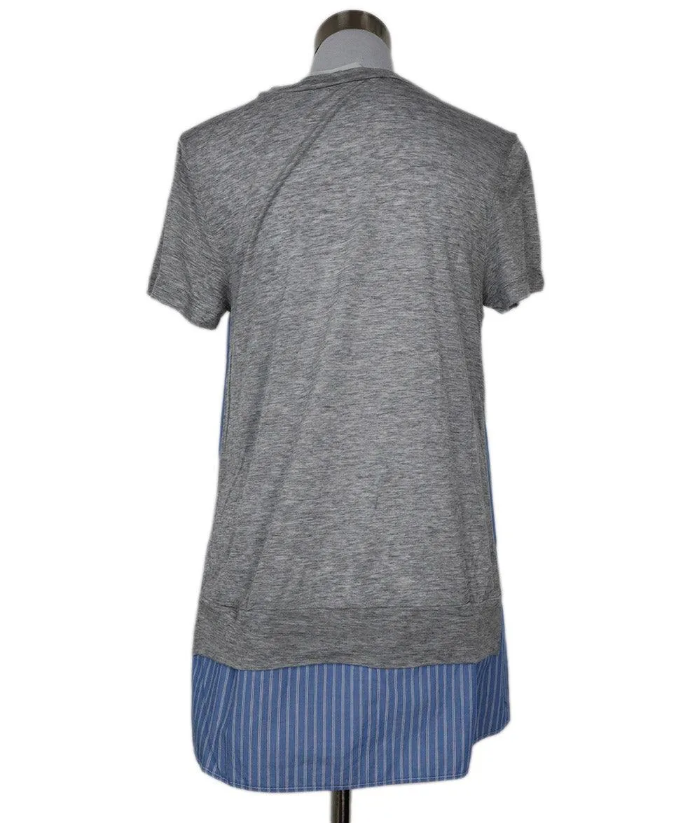Thakoon Grey & Blue Cotton Top sz 6