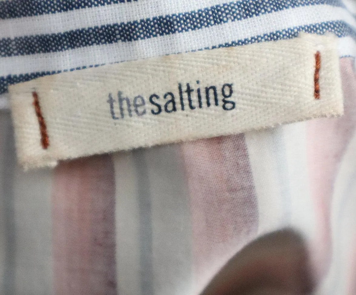 The Salting Pink White & Grey Striped Cotton Dress sz 6