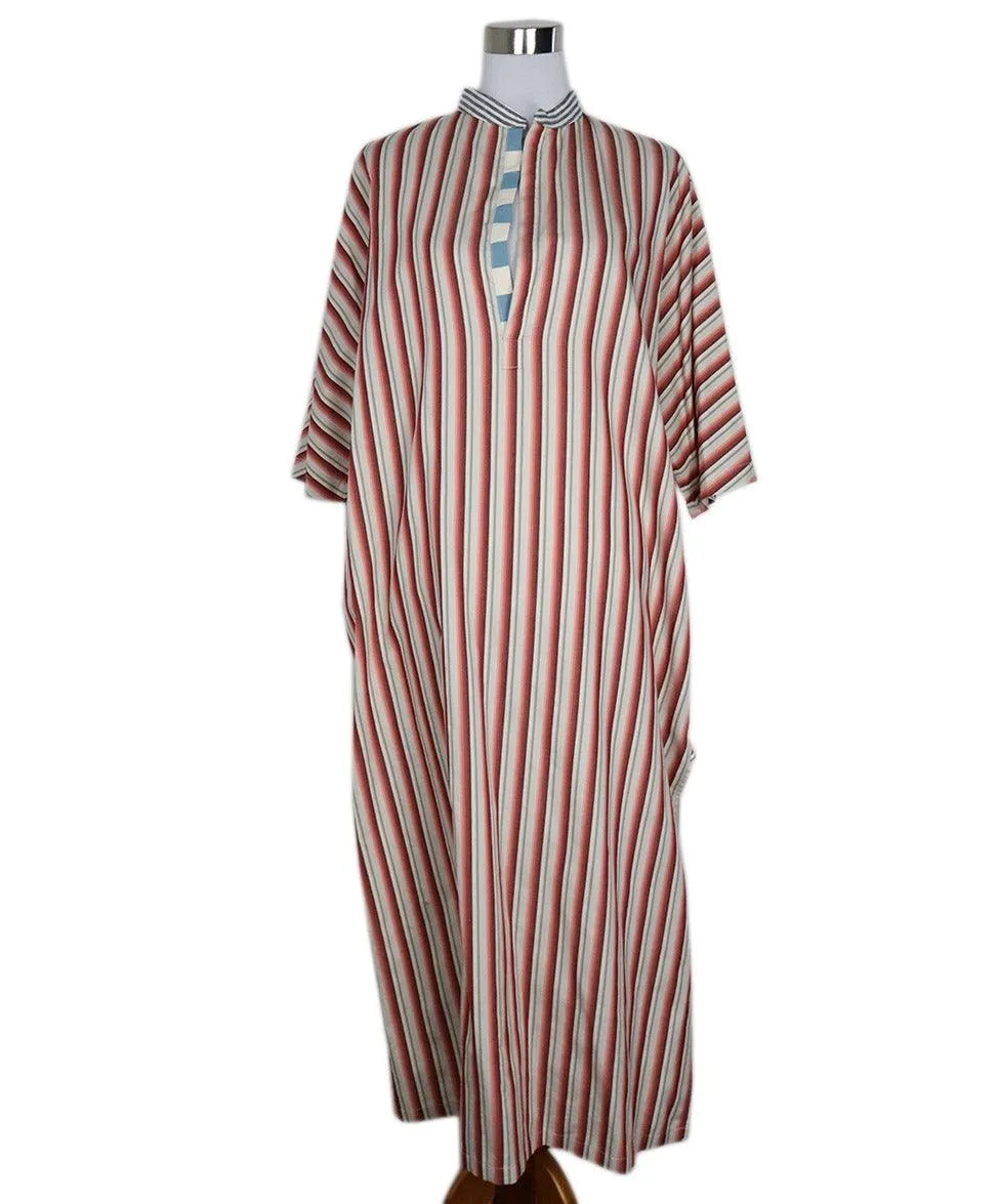The Salting Pink White & Grey Striped Cotton Dress sz 6