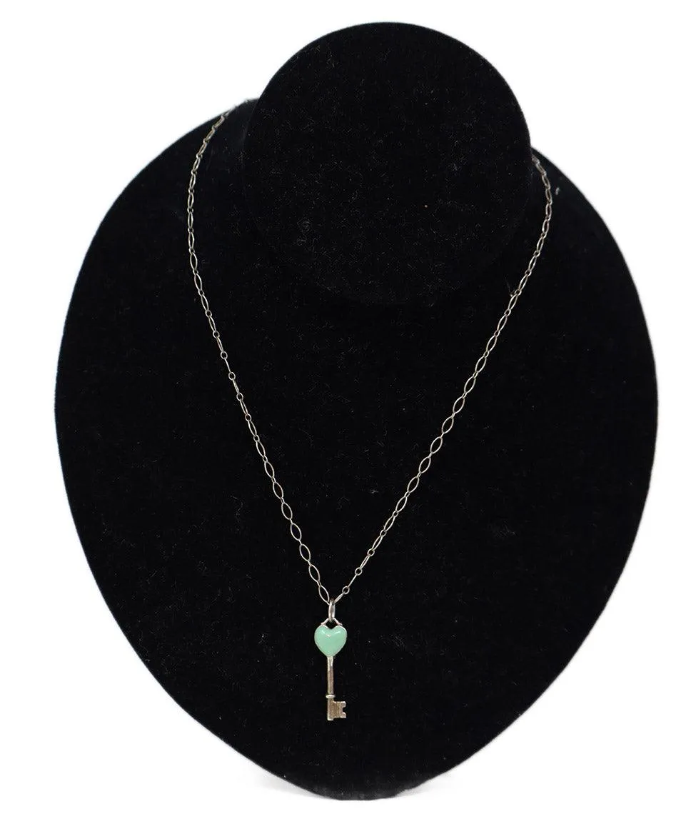 Tiffany & Co. Sterling Silver & Aqua Necklace
