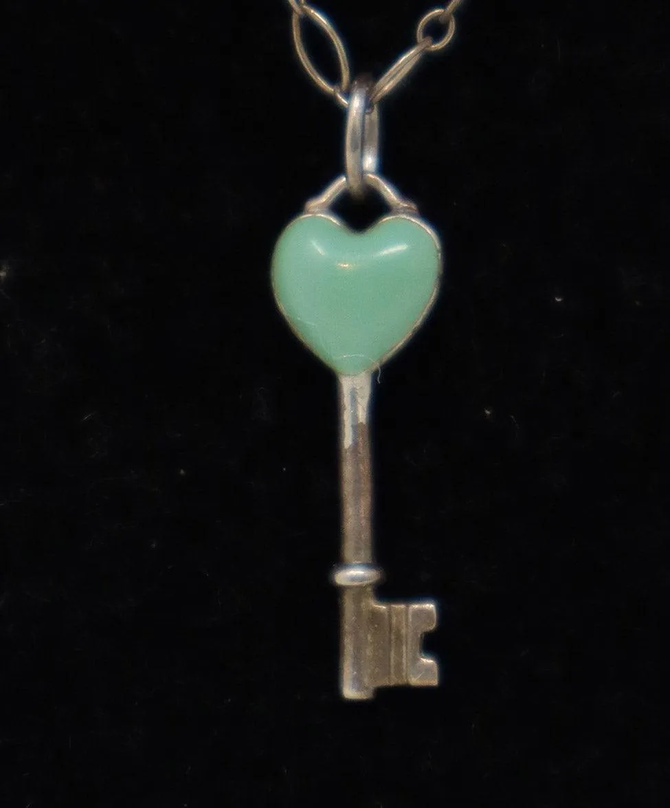 Tiffany & Co. Sterling Silver & Aqua Necklace