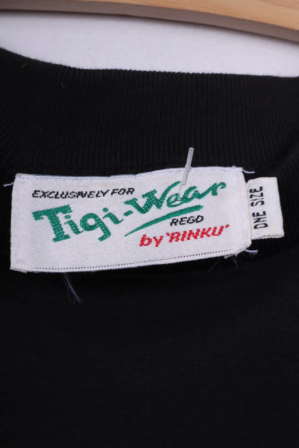 Tigi-Wear by Rinku Womens One Size T-Shirt Graphic Black Cotton Top