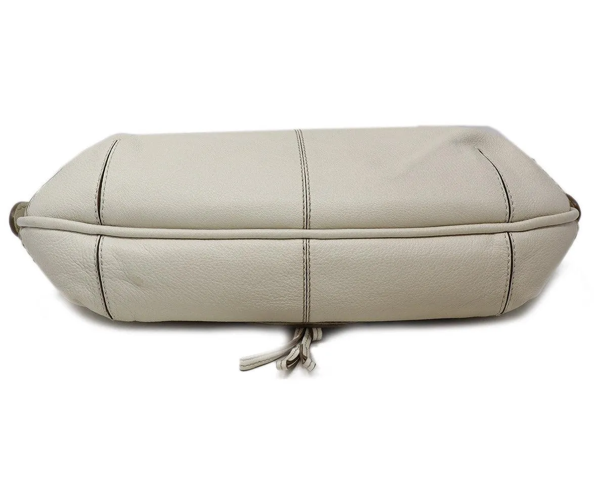 Tod's Bone White Leather Shoulder Bag