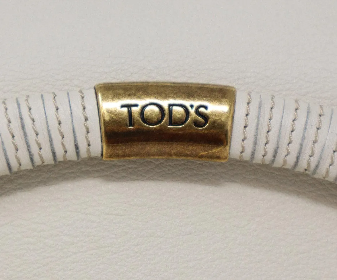 Tod's Bone White Leather Shoulder Bag