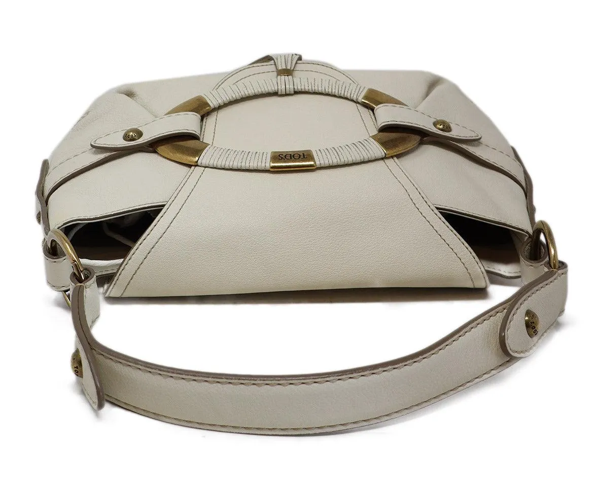 Tod's Bone White Leather Shoulder Bag