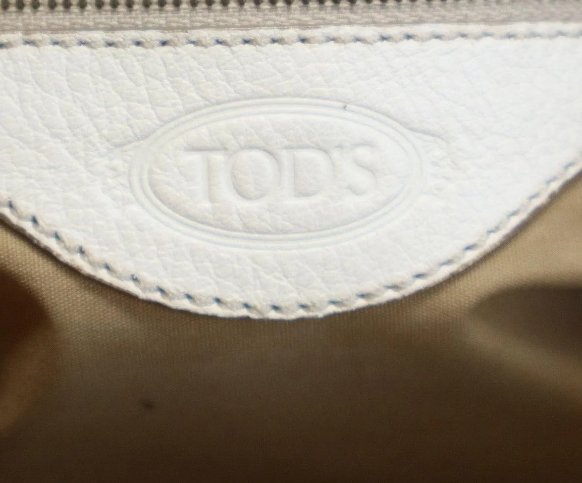 Tod's Bone White Leather Shoulder Bag