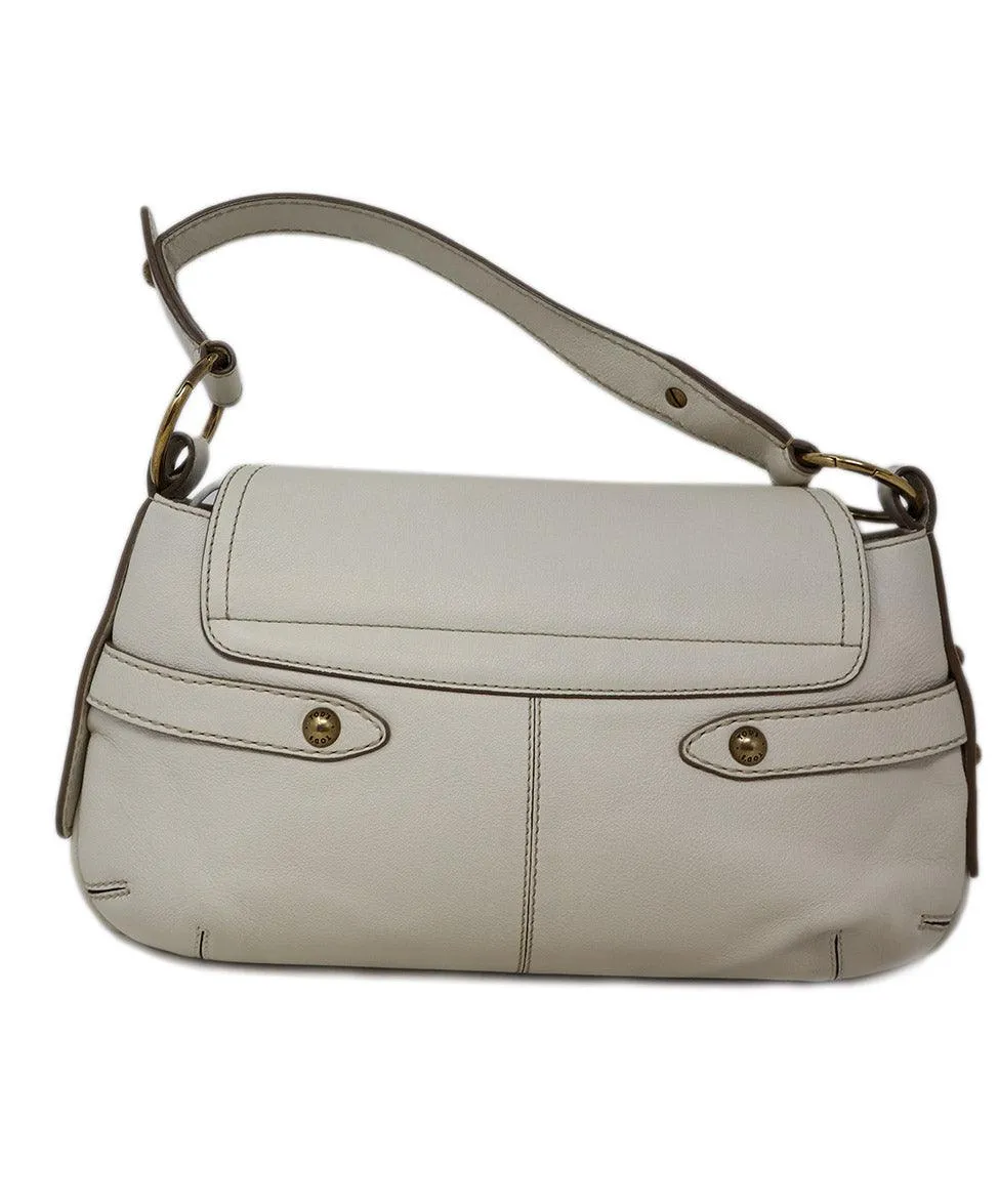 Tod's Bone White Leather Shoulder Bag