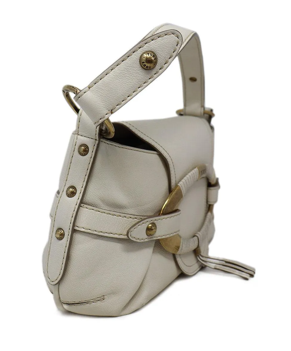 Tod's Bone White Leather Shoulder Bag