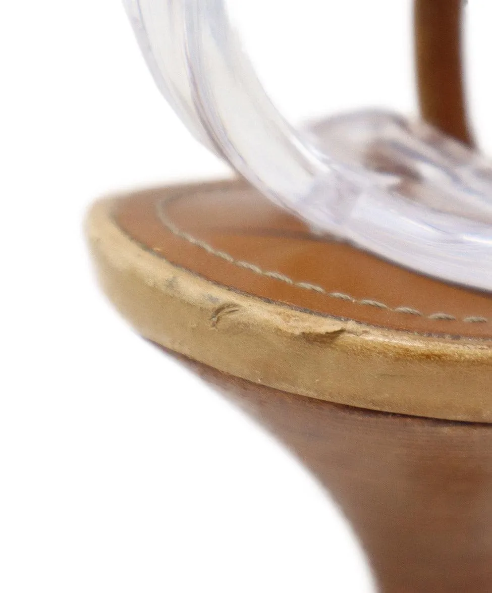 Tod's Tan Leather Heeled Sandals sz 8.5
