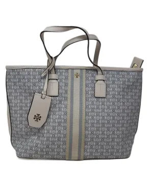 Tory Burch White & Blue Print Tote