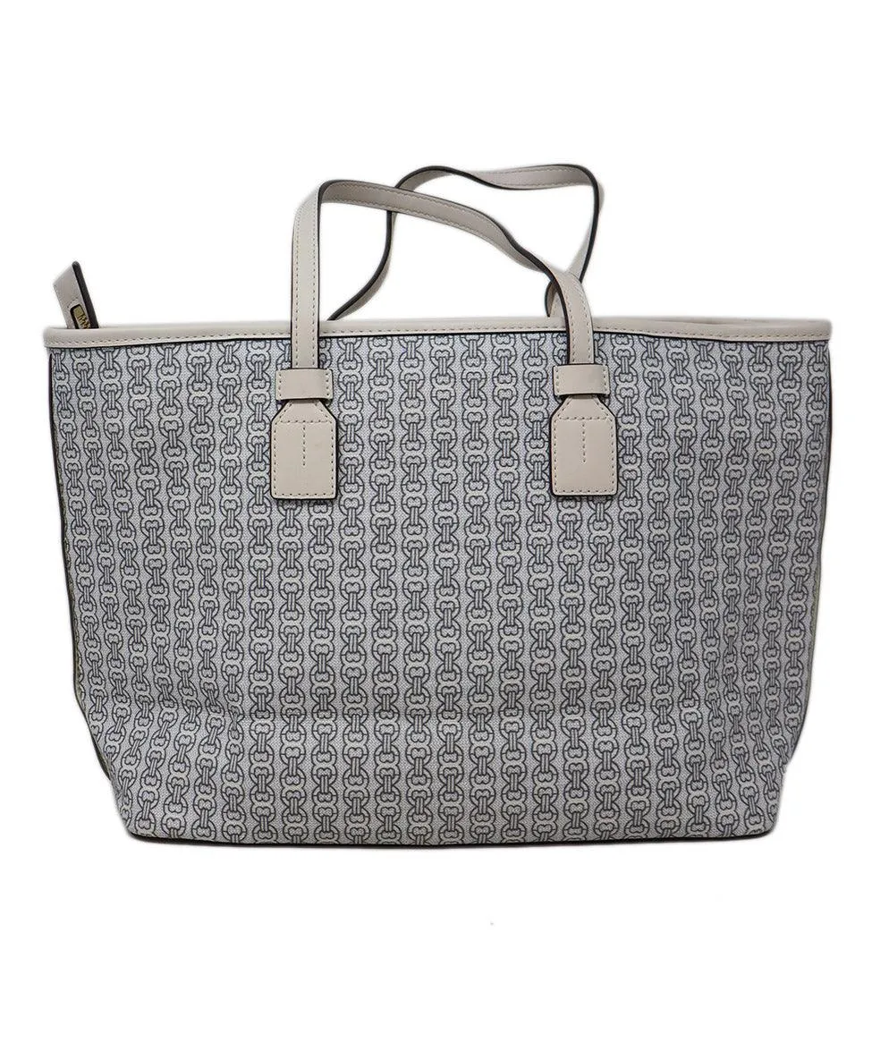 Tory Burch White & Blue Print Tote