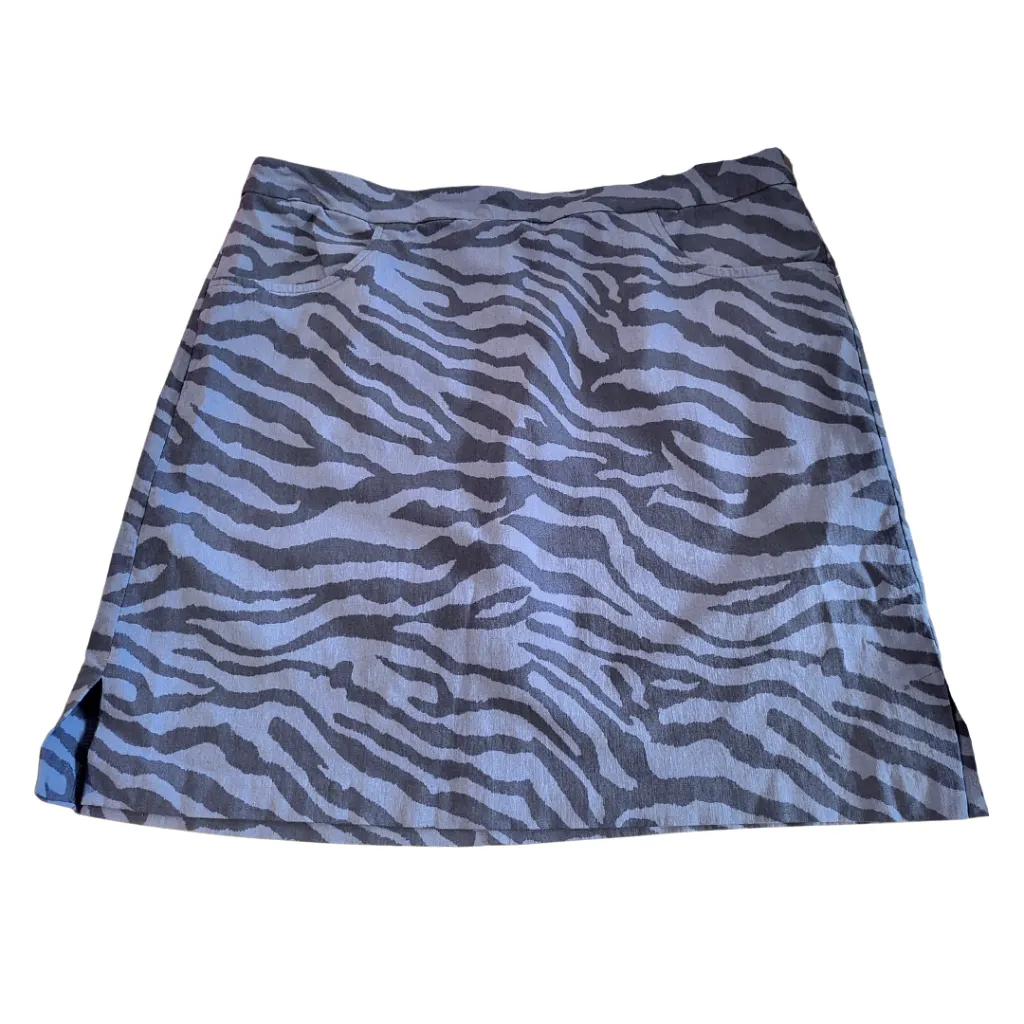 Tribal Navy and Blue Zebra Skort Size 16