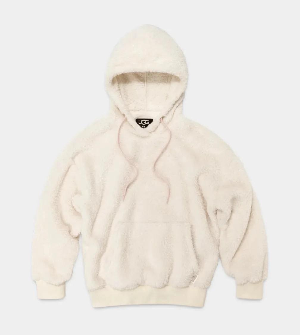 UGG LOYRA Womens Faux Sherpa Hoodie Cream