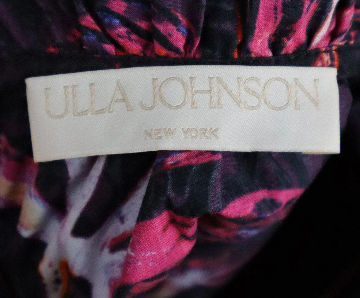 Ulla Johnson Black & Fuchsia Print Blouse sz 6