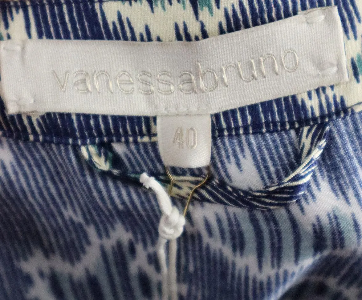Vanessa Bruno Blue & Green Print Dress sz 8