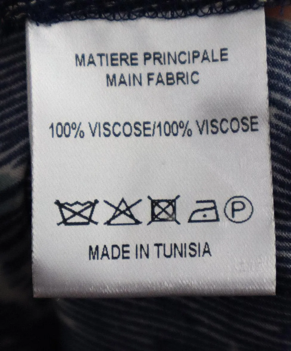Vanessa Bruno Blue & Green Print Dress sz 8