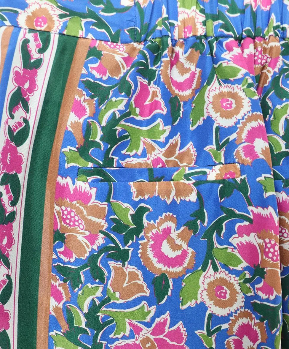 Veronica Beard Multicolor Floral Silk Pants sz 0