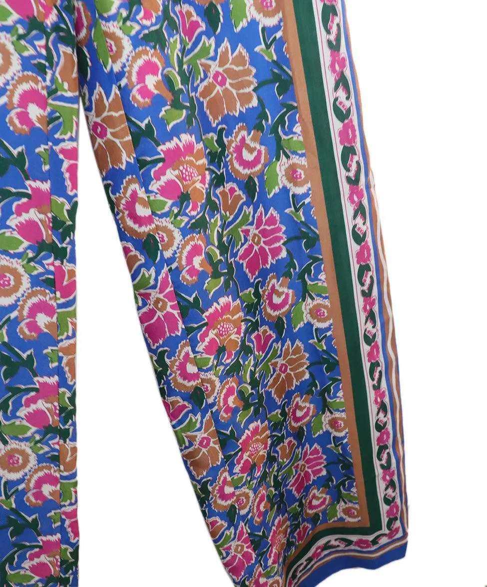 Veronica Beard Multicolor Floral Silk Pants sz 0