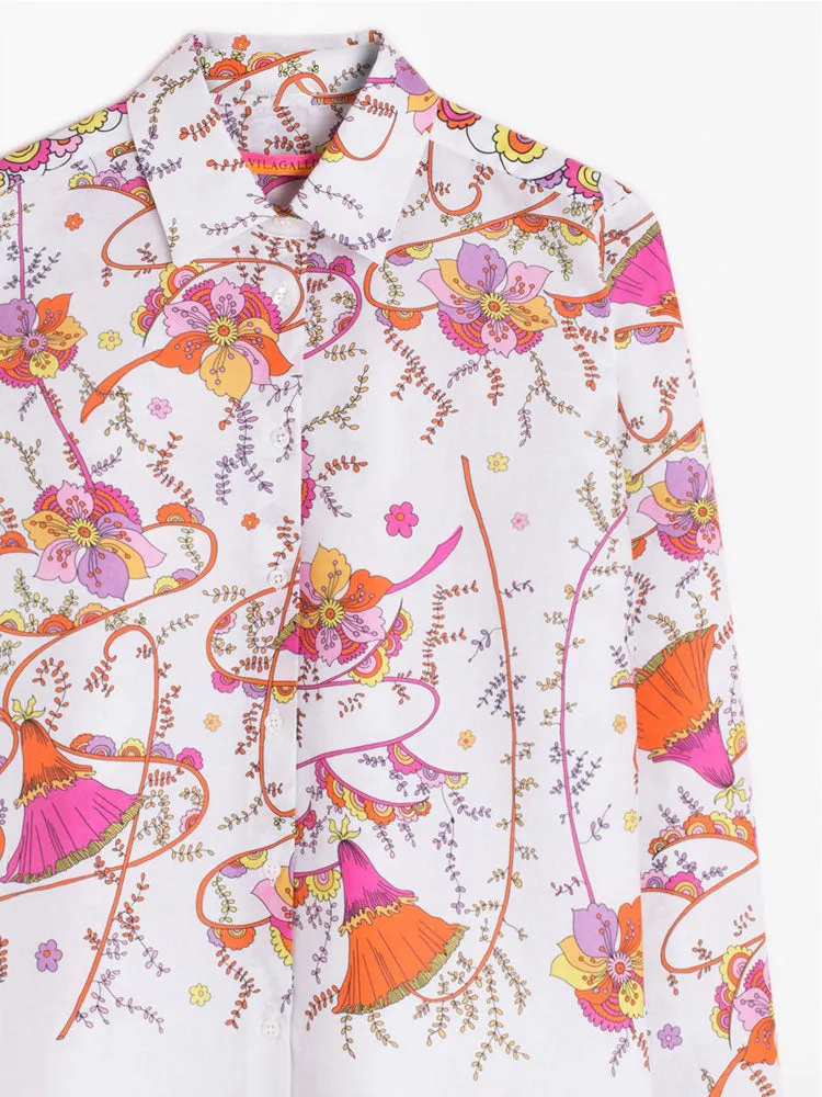 Vilagallo Irina Shirt Pink & Purple Floral