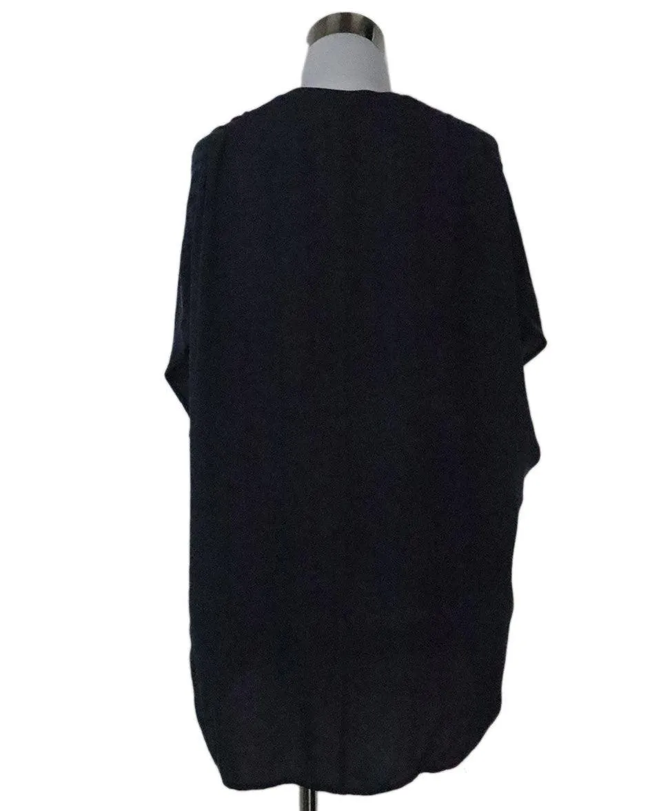 Vince Navy Silk Blouse sz 6
