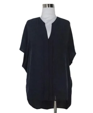 Vince Navy Silk Blouse sz 6