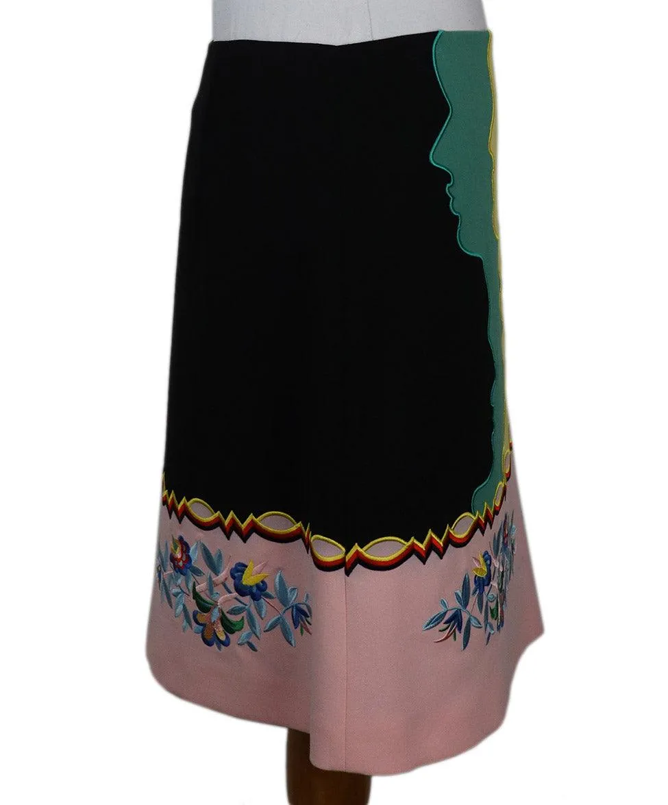 Vivetta Black & Multi Print Skirt sz 4