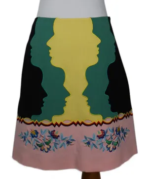 Vivetta Black & Multi Print Skirt sz 4