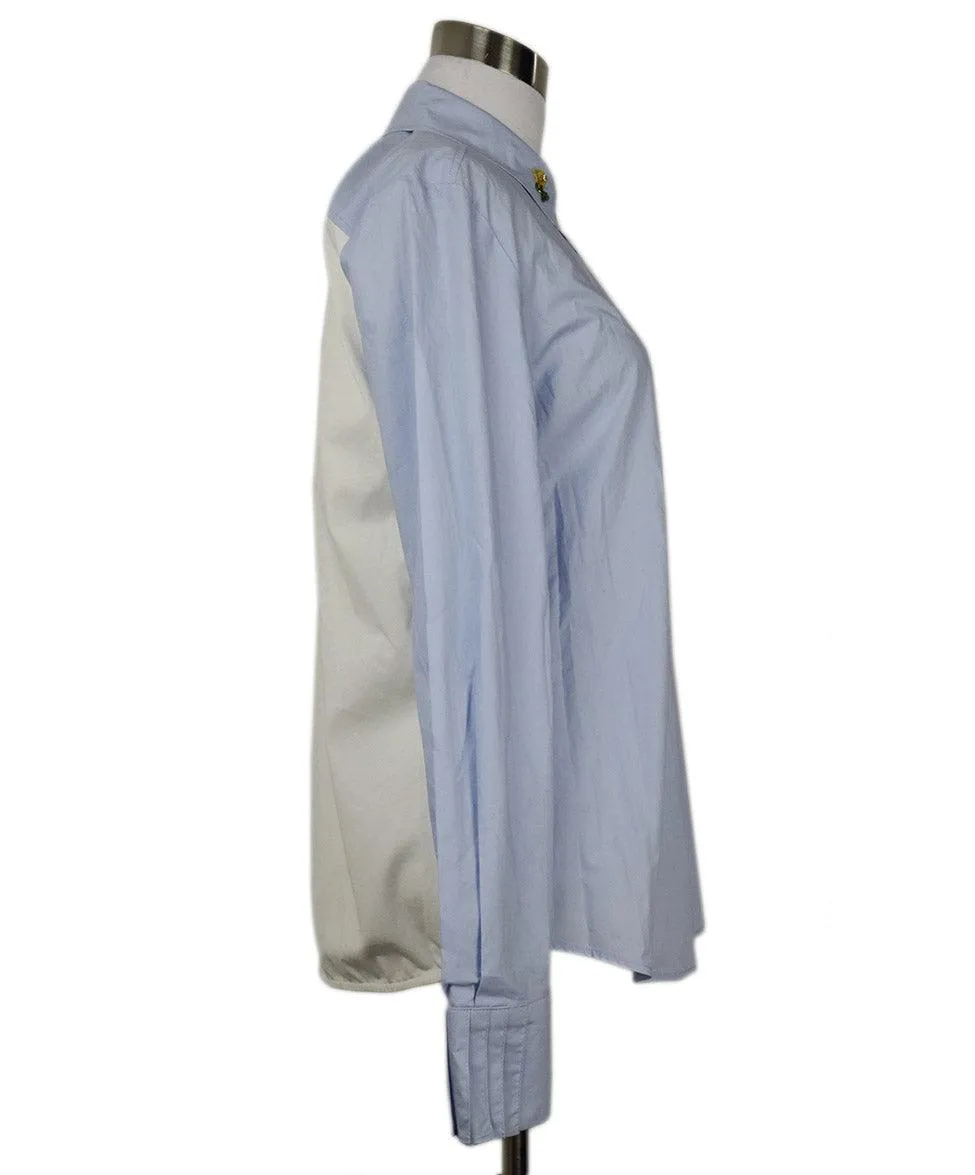 Weekend by Max Mara Embroidered Blue & White Shirt sz 4