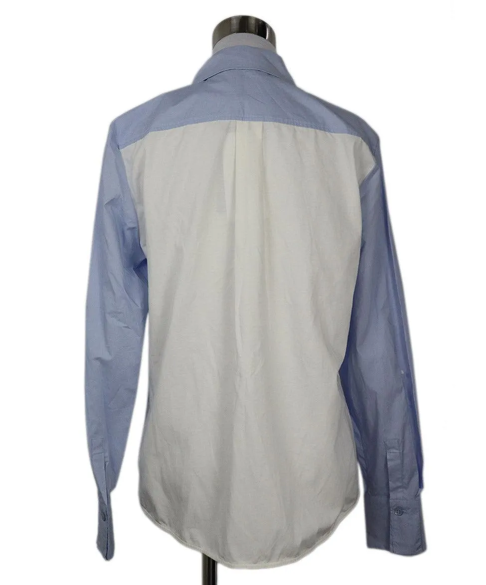 Weekend by Max Mara Embroidered Blue & White Shirt sz 4