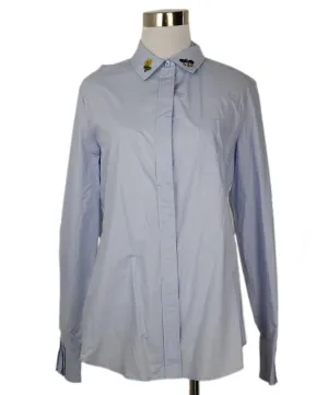 Weekend by Max Mara Embroidered Blue & White Shirt sz 4