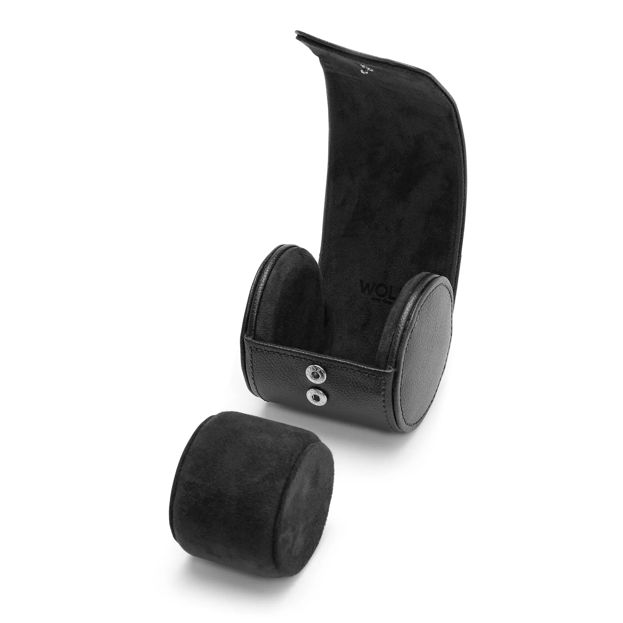 Wolf 529080 Blake Narrow Single Watch Roll in Black Leather