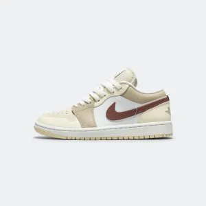 Womens Air Jordan 1 Retro Low - Summit White/Red Sepia-Desert Khaki
