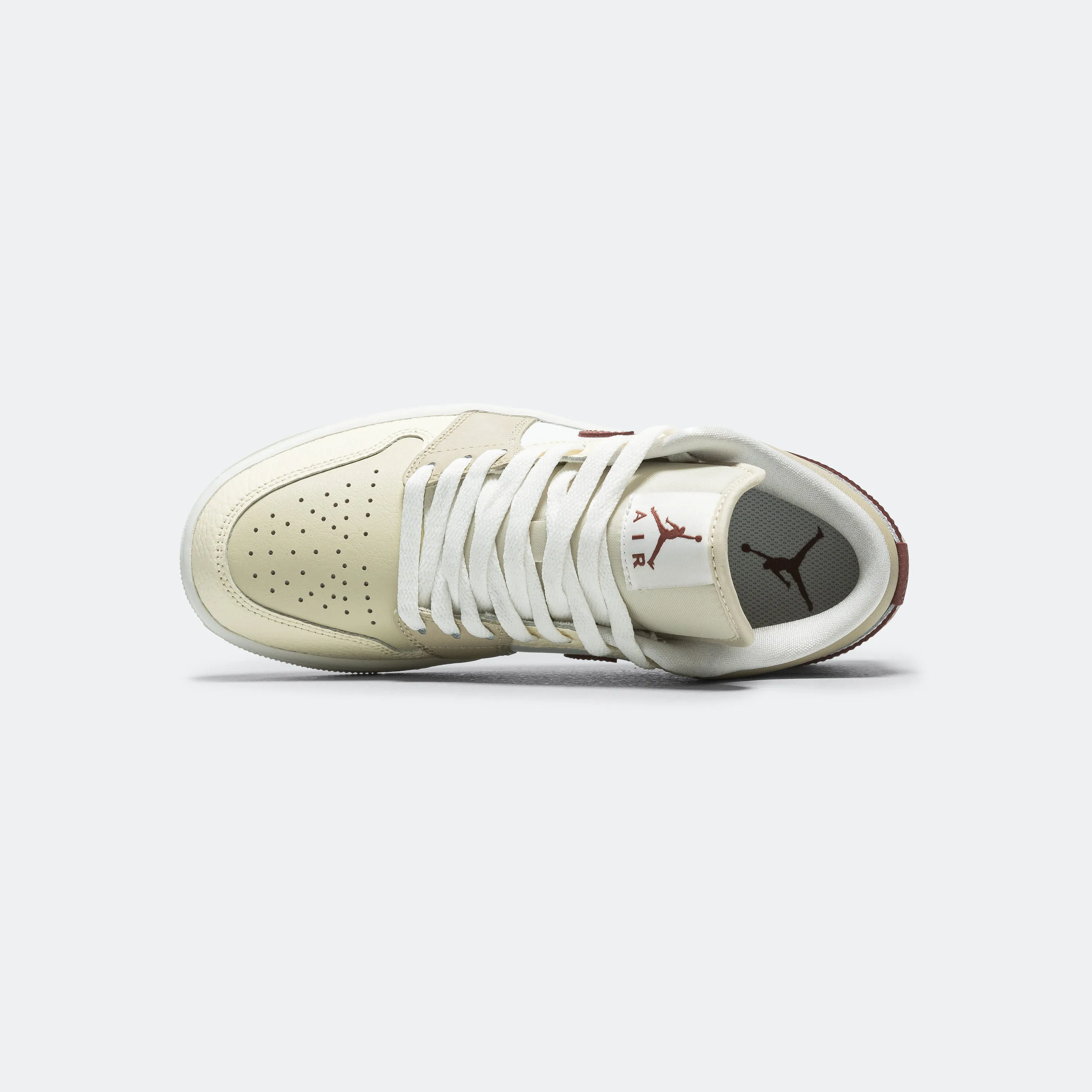 Womens Air Jordan 1 Retro Low - Summit White/Red Sepia-Desert Khaki