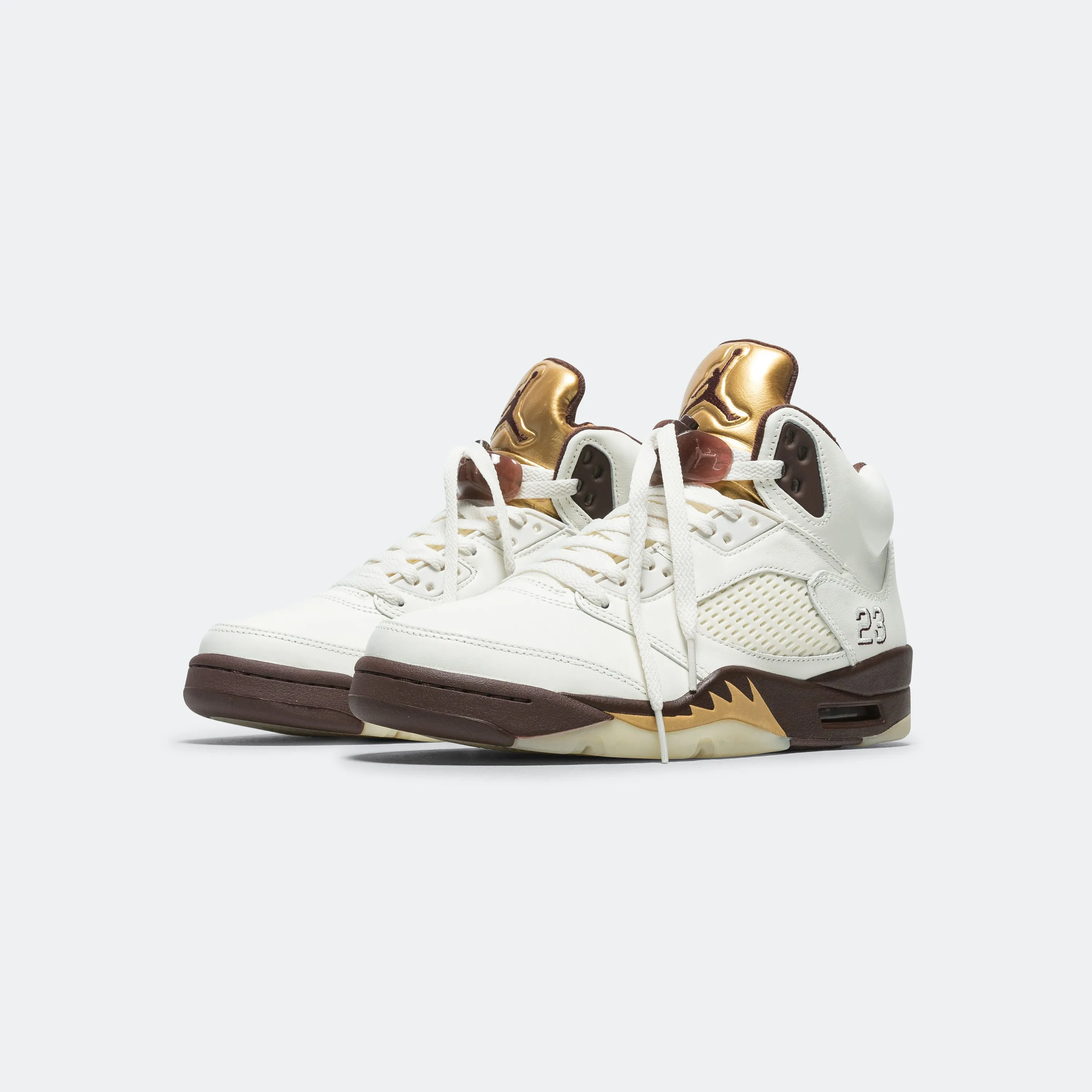Womens Air Jordan 5 Retro - Earth/Metallic Gold-Sail