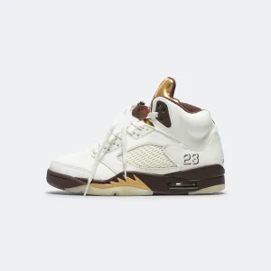 Womens Air Jordan 5 Retro - Earth/Metallic Gold-Sail
