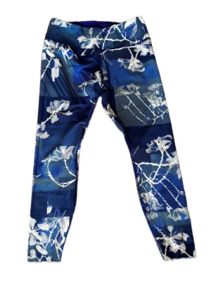 Women's Brooks Blue Floral Lightweight Running Tights Size M MSP$88