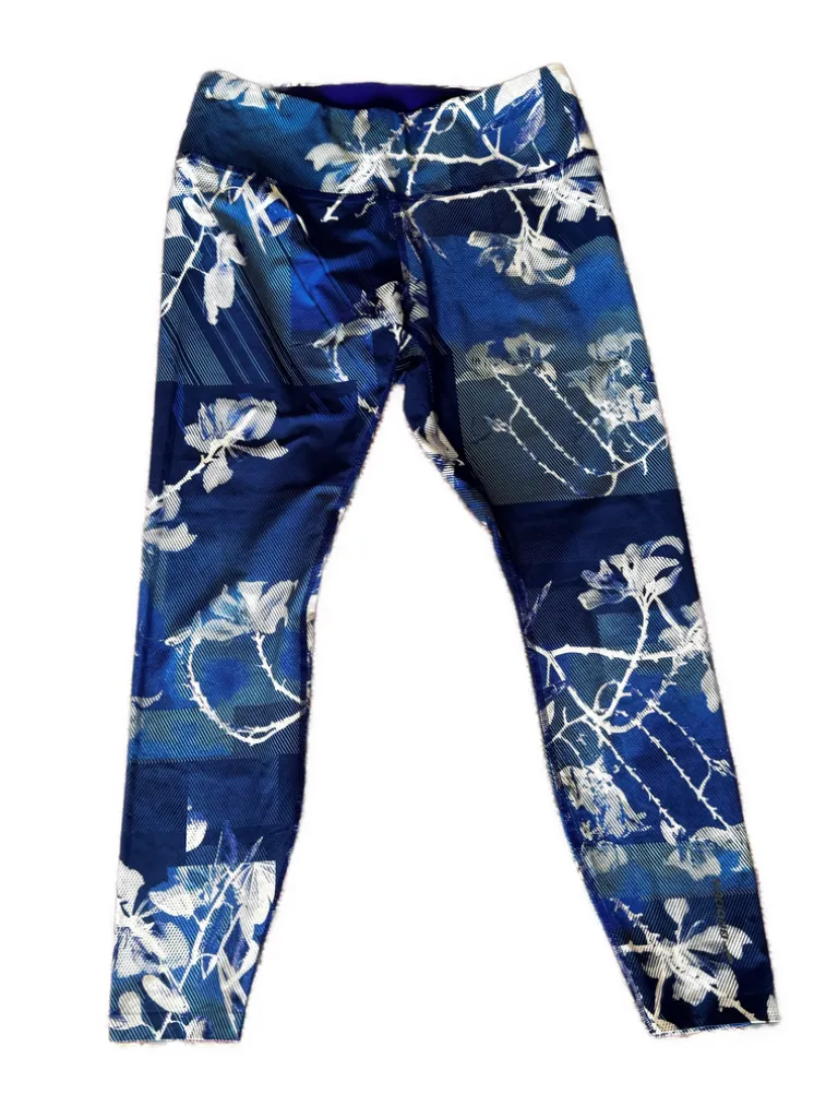 Women's Brooks Blue Floral Lightweight Running Tights Size M MSP$88