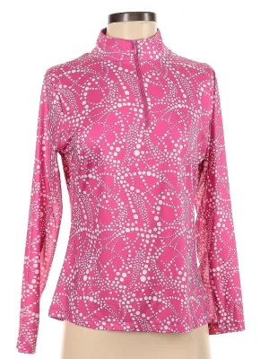 Women's Gottex Pink & White For Print Sun Shirt Size S