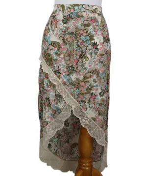 Zadig & Voltaire Floral Print Lace Trim Skirt sz 0