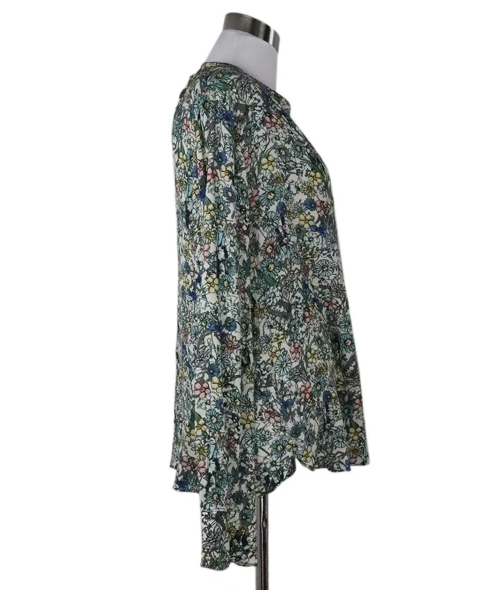 Zadig & Voltaire Multi Floral Print Blouse sz 4
