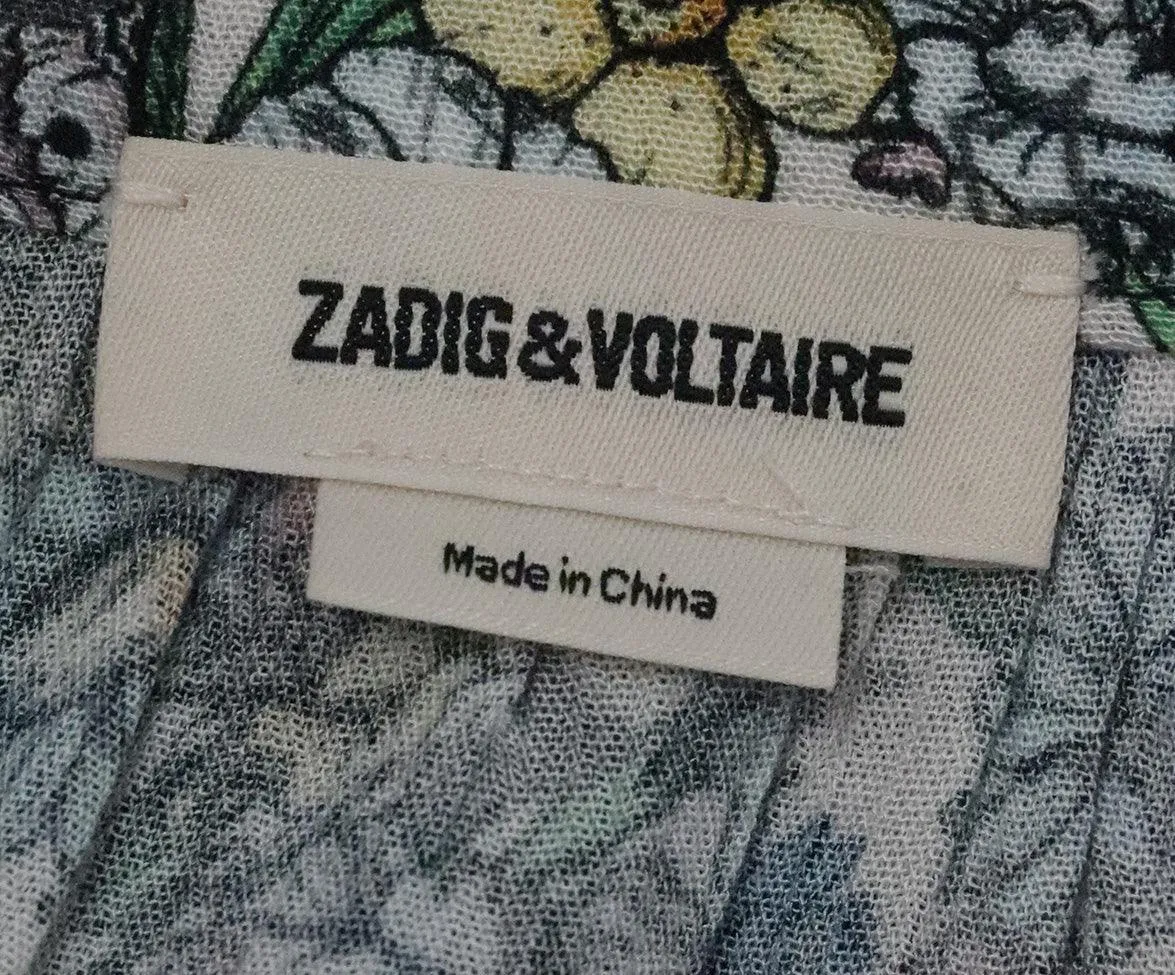 Zadig & Voltaire Multi Floral Print Blouse sz 4