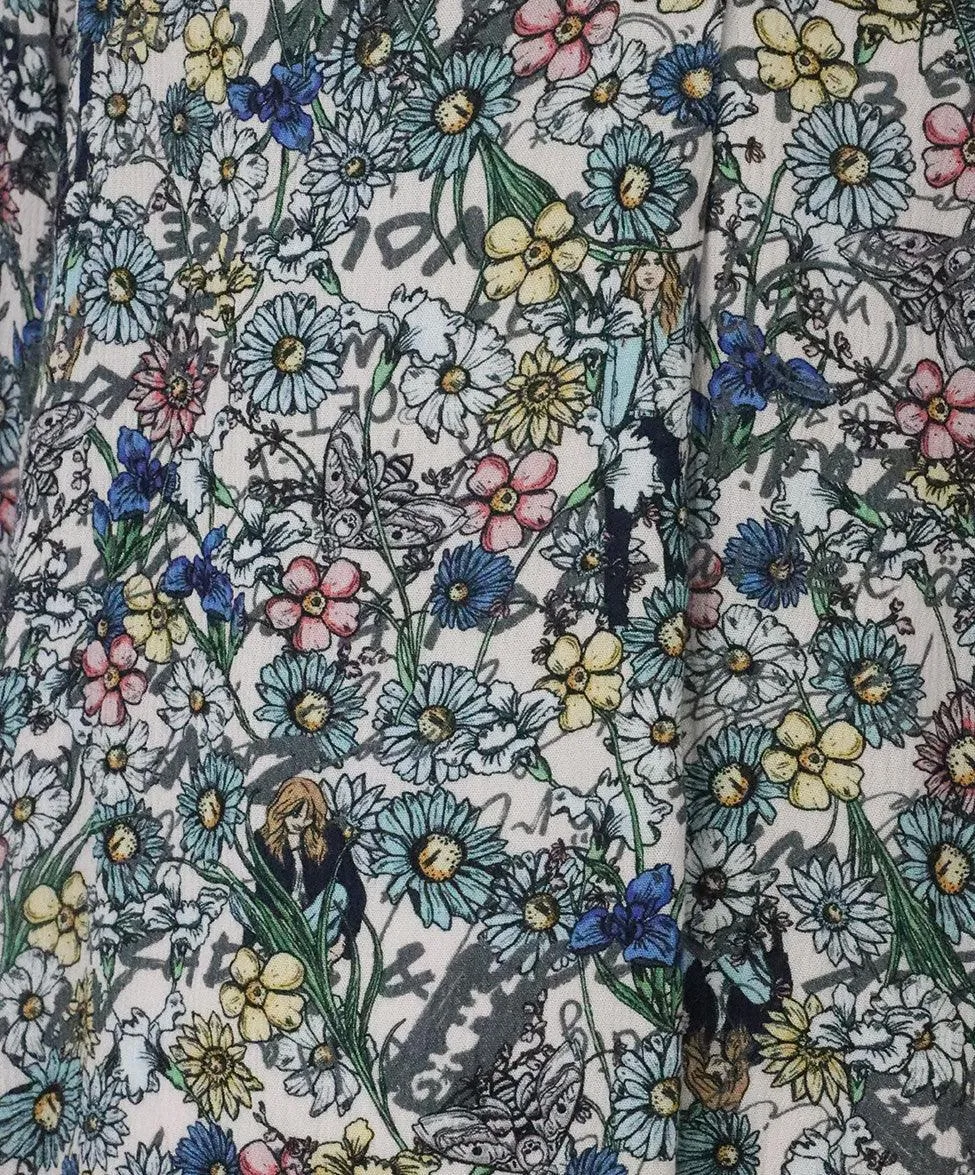 Zadig & Voltaire Multi Floral Print Blouse sz 4
