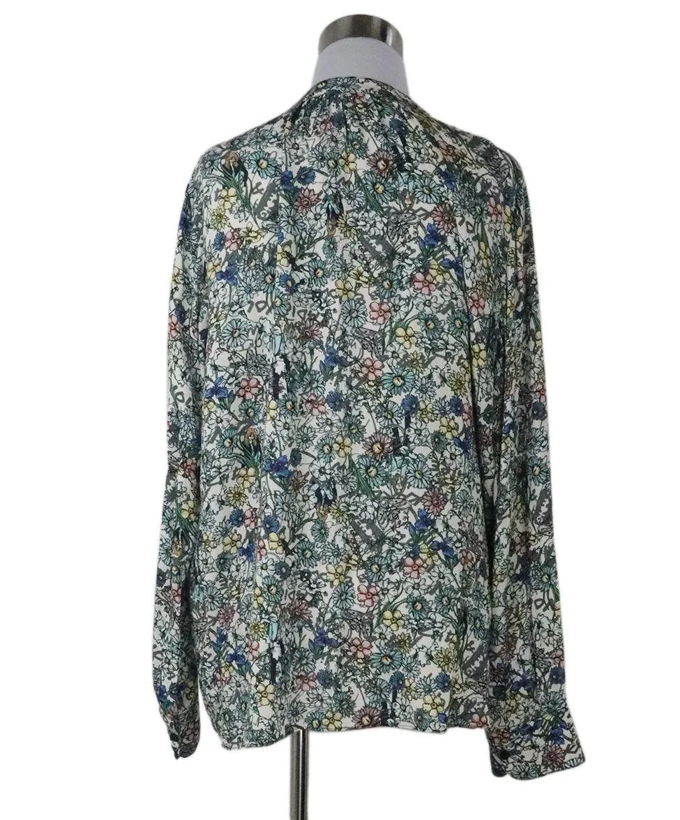 Zadig & Voltaire Multi Floral Print Blouse sz 4